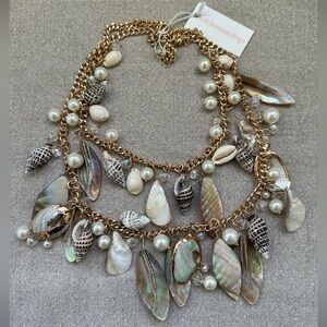 Soft Surroundings Gold and Cream Shell Necklace NWT